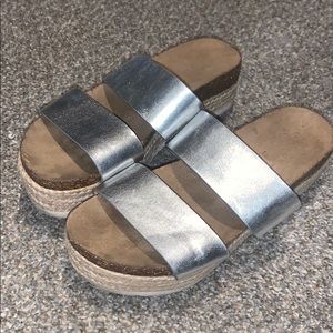 Silver espadrilles